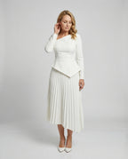 Damen Midikleid asymmetrisch mit Schößchen