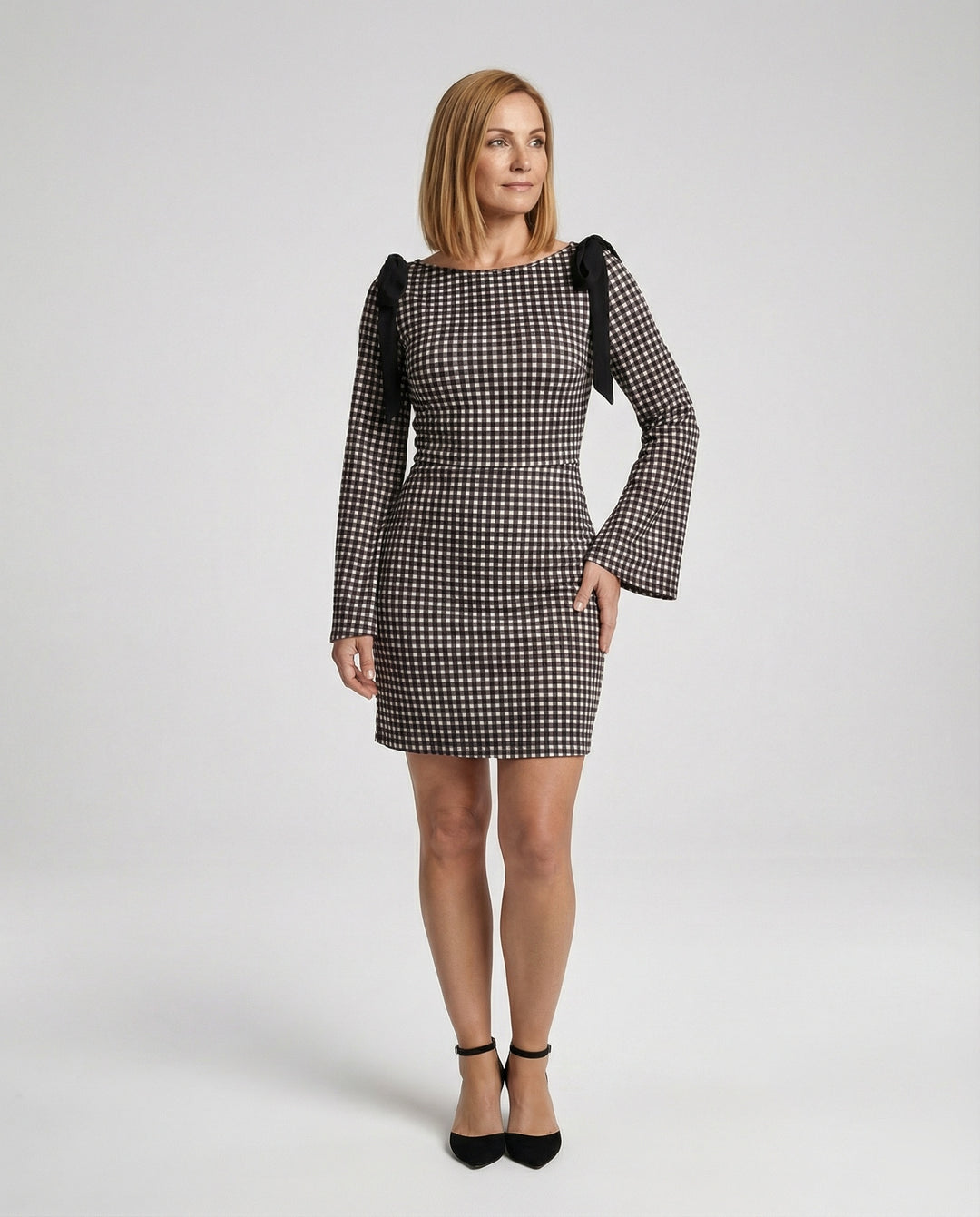 Damen Etuikleid kariert elegant