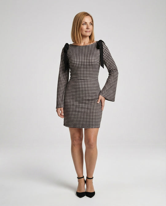 Damen Etuikleid kariert elegant
