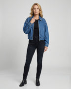 Damen Jeansjacke Oversize mit Reißverschluss