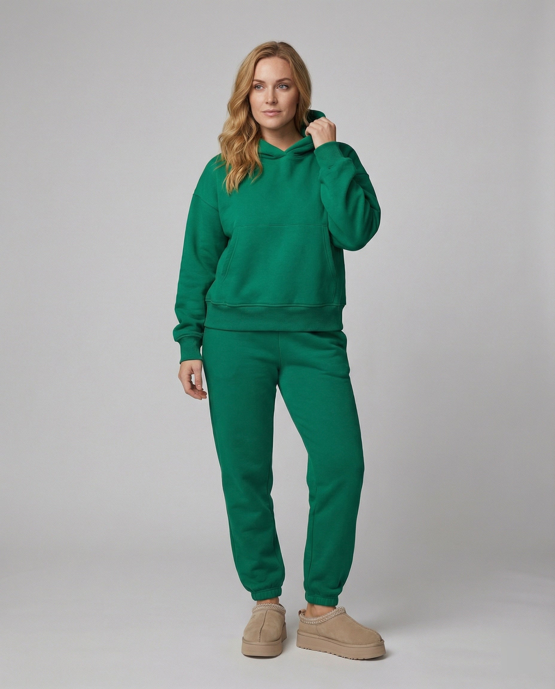 R&B | Run Kapuzenpullover und Cropped Hose Zwei Teile Satz