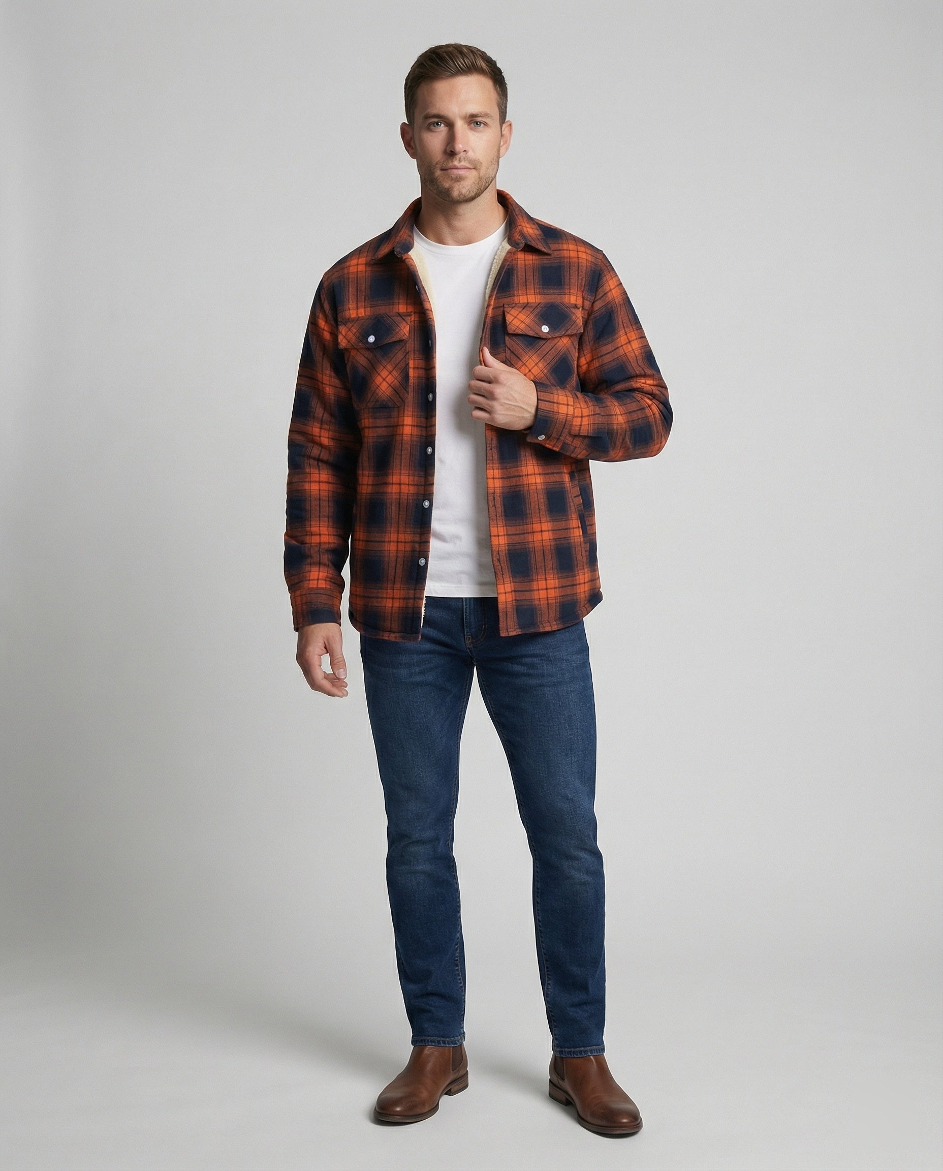 R&B | Karierte Jack mit Fleece-Futter