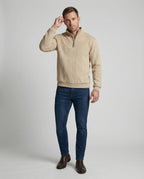 Herren Strickpullover mit hohem Kragen und modernem Reißverschluss R&B