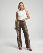 Damen Jeans weit High Waist Print