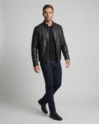 Herren Elegante Kunstlederjacke modern geschnitten