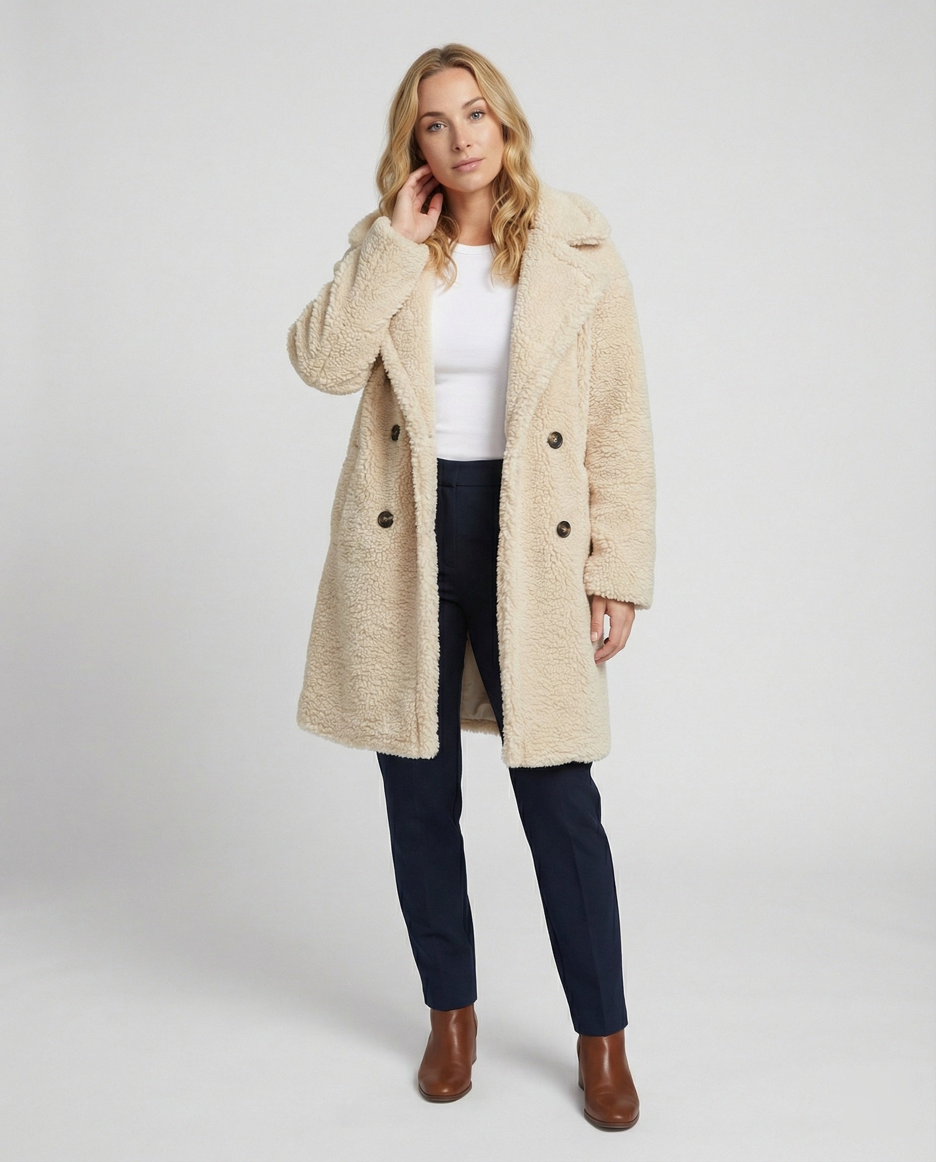 Damen Teddyfell Jacke mit Warm & Kuschelig | R&B