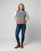 Damen Woll Strickjacke mit übergroßem Druck & Gemütlichem Design | R&B
