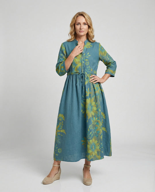 Maxikleid Damen Lässig mit Tunnelzug