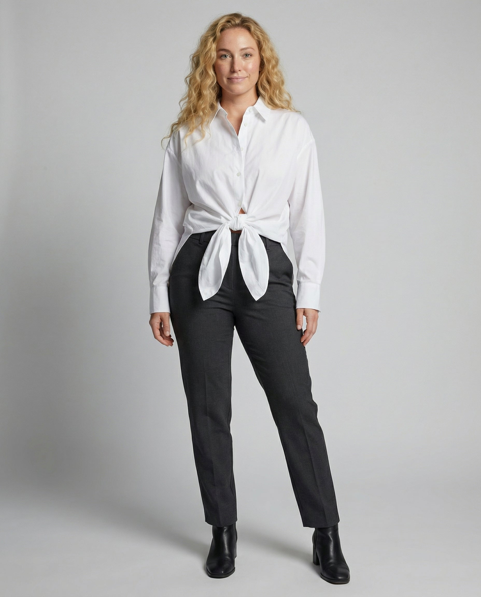 R&B Langärmelige Bluse mit Bindeband