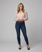 Elegante Chiffon-Bluse mit V-Ausschnitt