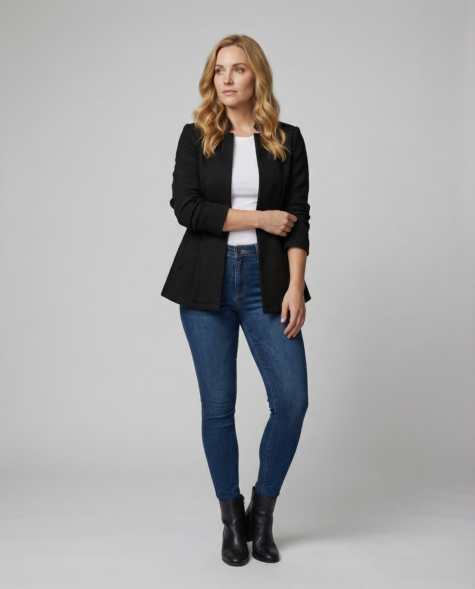 Damen Blazer ärmellos Hahnentritt