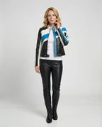 Damen Lederjacke Schwarz Racer