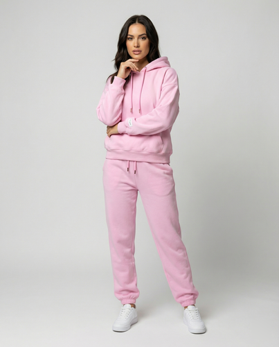 Damen sportlicher Freizeitsatz mit Kapuzenpullover und bequemen Jogginghosen R&B