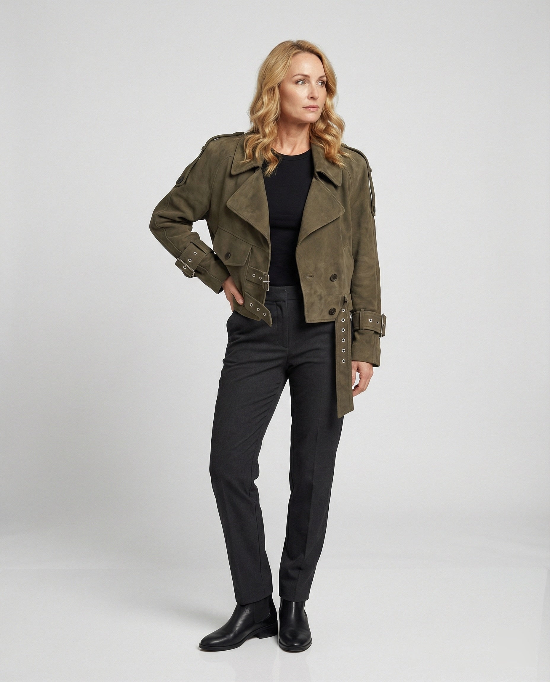 Braune Lederjacke Damen Oversize