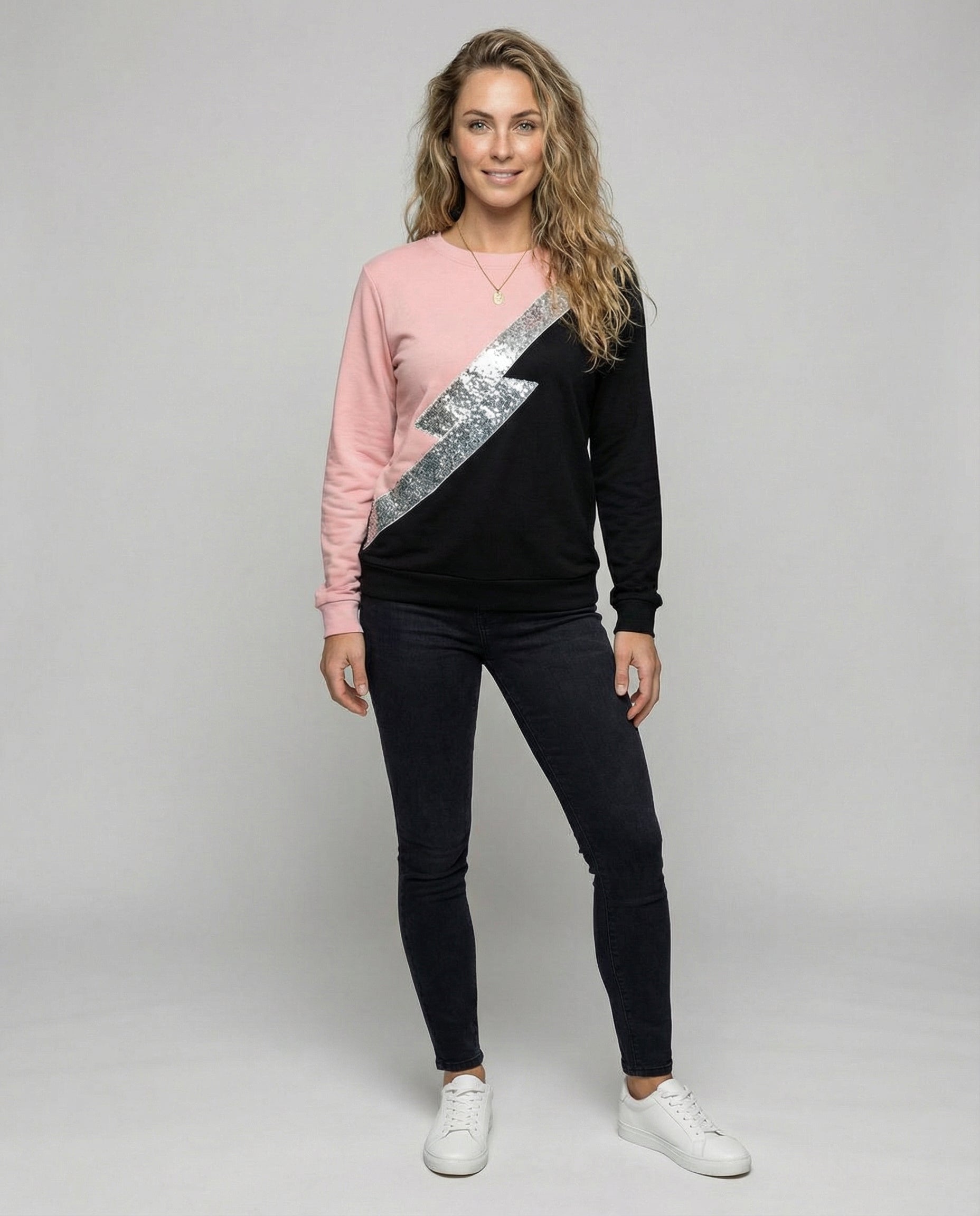 R&B | Sweatshirt Diagonal Streifen Detail