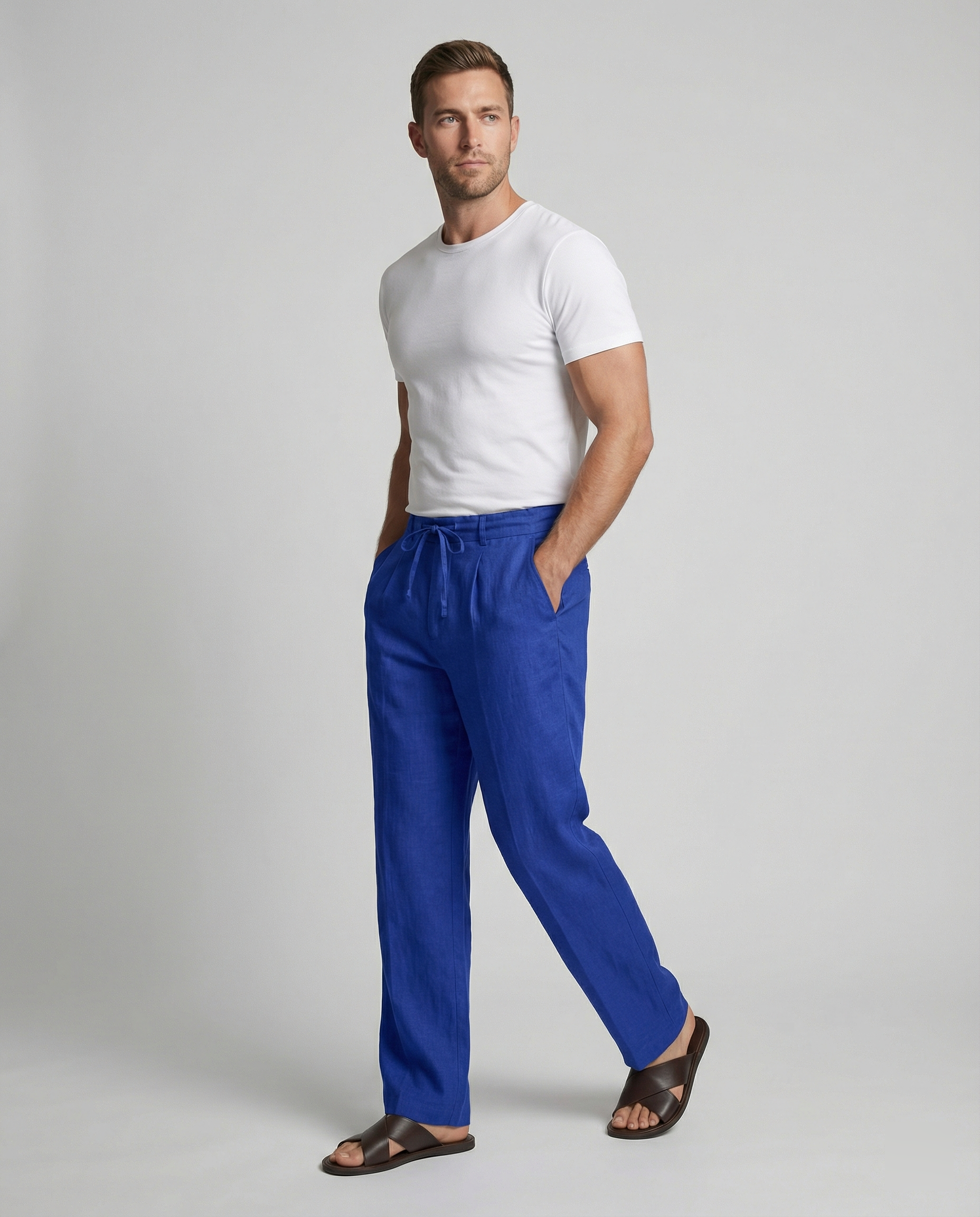 Herren Freizeithose mit elastischem Bund und praktischen Taschen R&B
