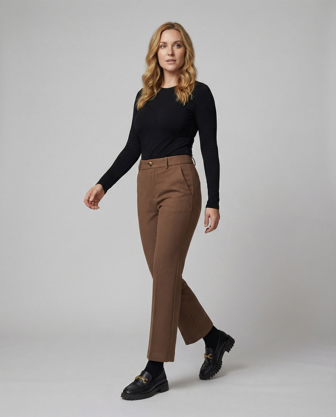 Damen Flared Stoffhose