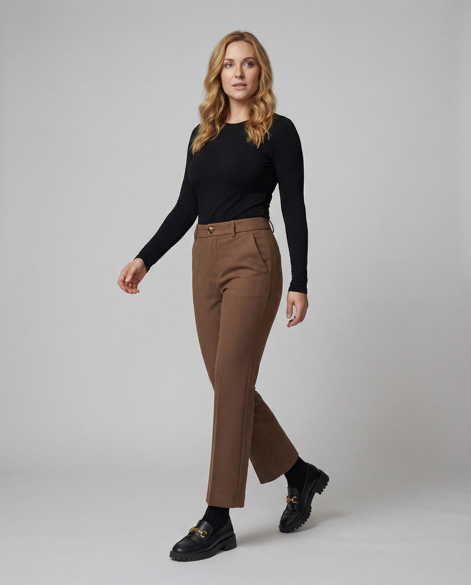 Damen Flared Stoffhose