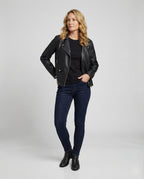 Damen Lederjacke Schwarz Perfecto