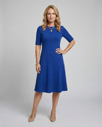 Damen Midikleid elegant Halbarm
