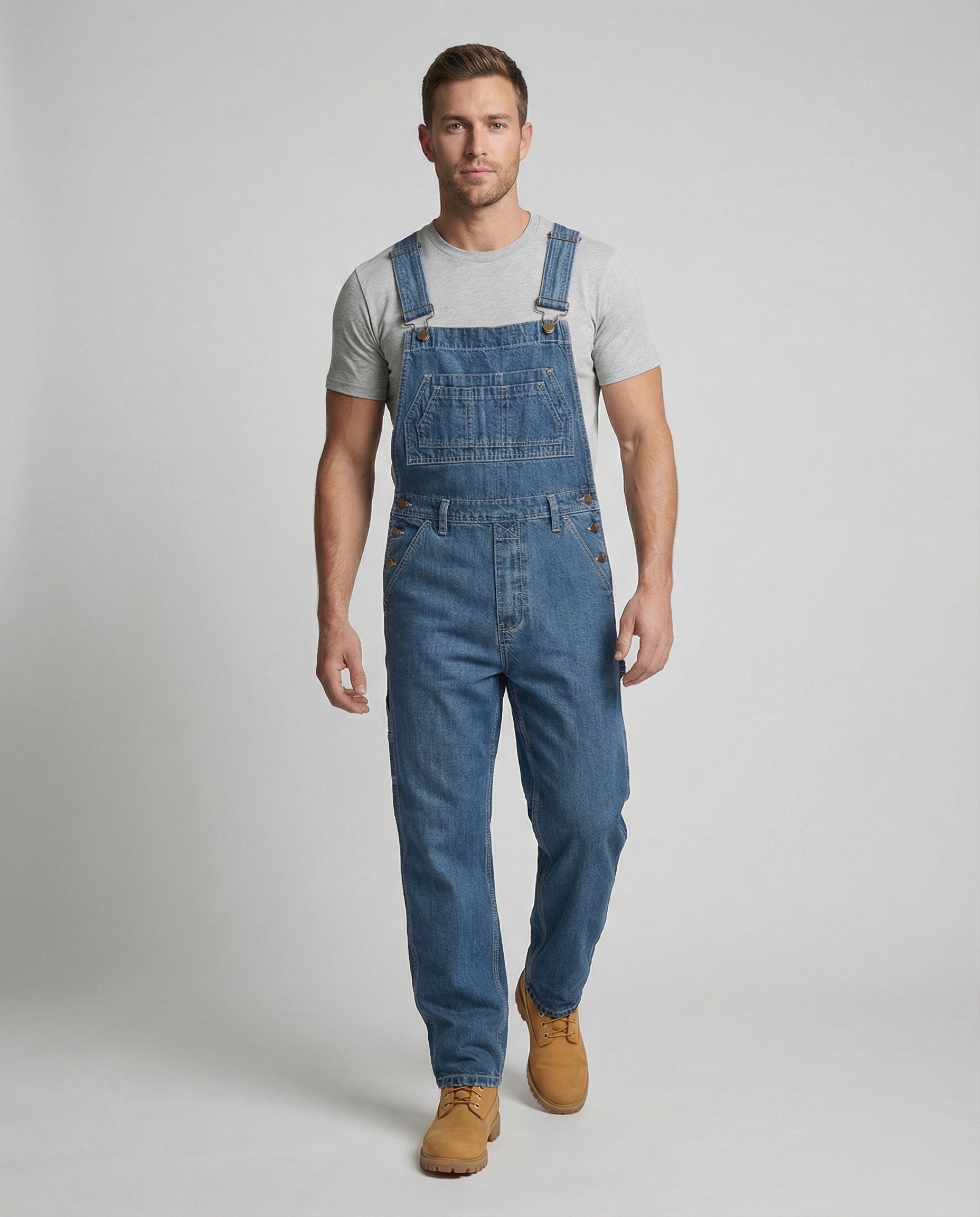 Herren Jeans Latzhose Weit