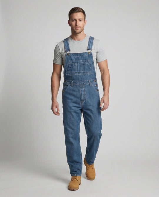 Herren Jeans Latzhose Weit