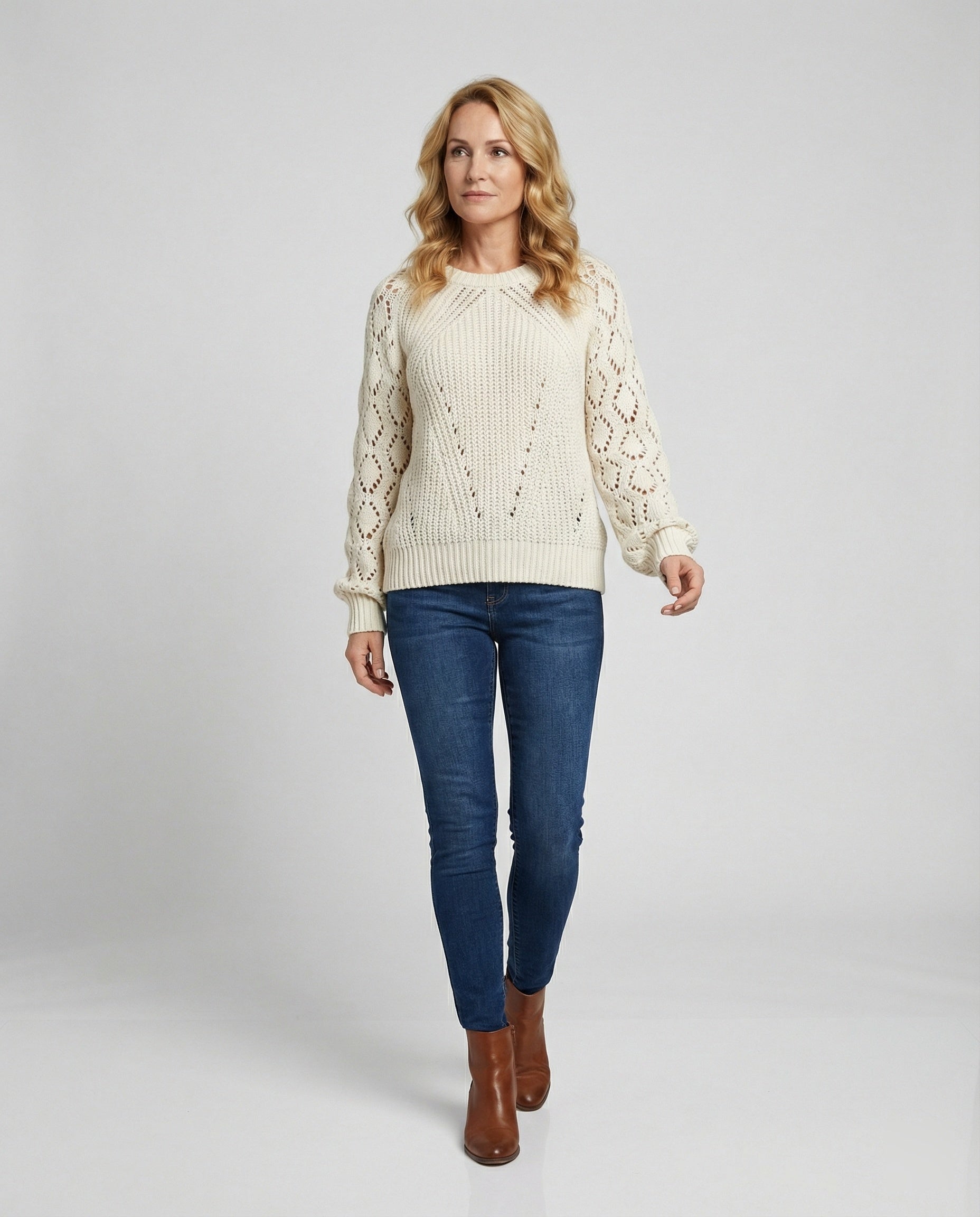 Damen Strickpullover V-Ausschnitt Weit