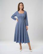 Freizeitkleid Damen Midikleid Tellerrock