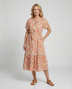 Damen Midi-Kleid mit floralem Design