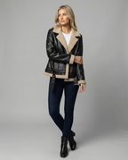 Steppjacke Damen mit warmem Kragen im Retro-Stil