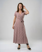 Damen Wickel Maxikleid mit Schlitz
