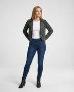 Braune Lederjacke Damen Wildlederoptik