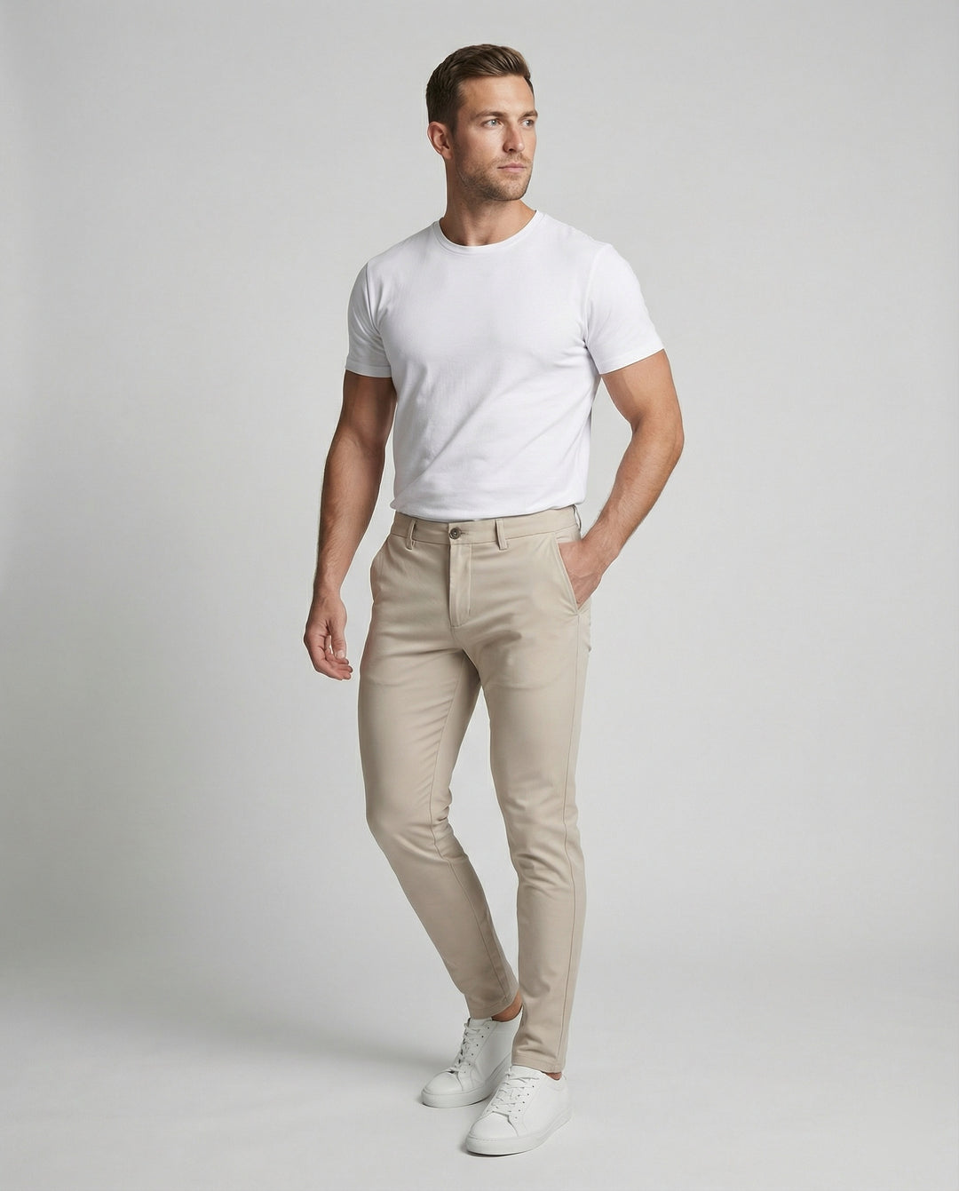 Herren Slim Fit Hose mit Elastikbund