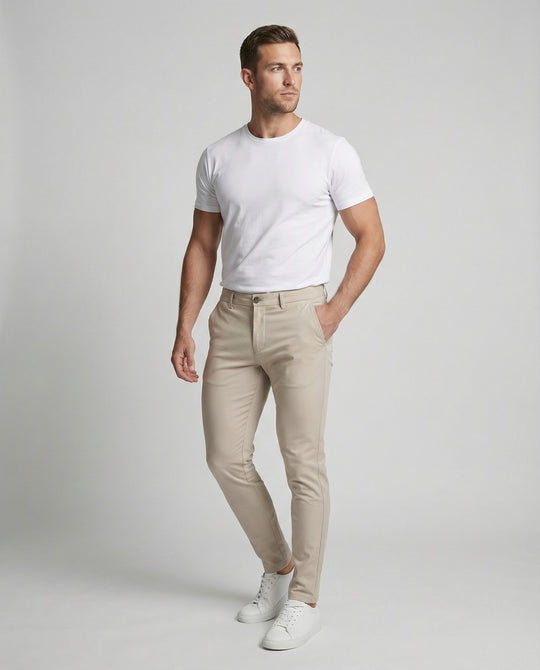 Herren Slim Fit Hose mit Elastikbund