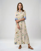 Damen Hemdblusenkleid mit Volant