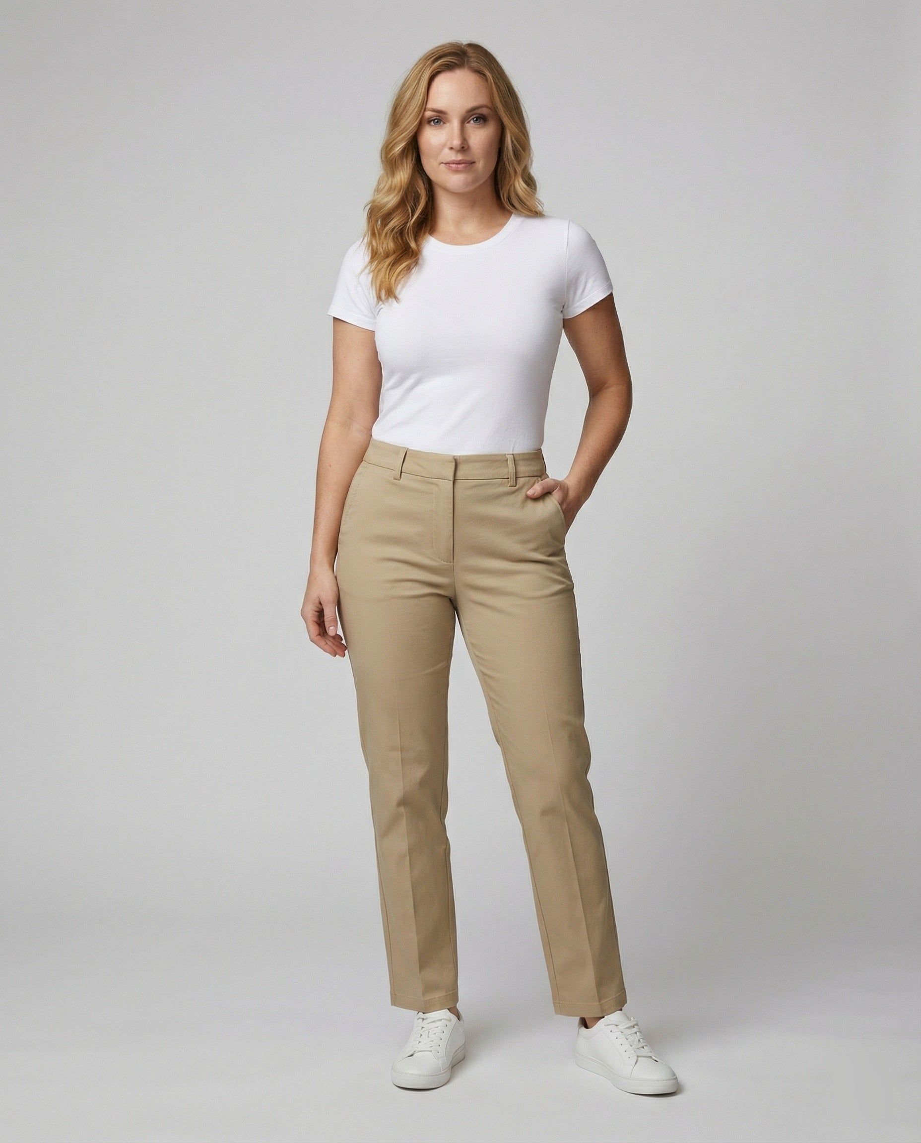 Damen Chino Stoffhose hochwertig verarbeitet