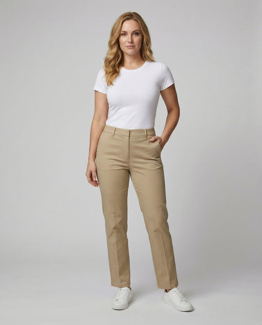 Damen Chino Stoffhose hochwertig verarbeitet