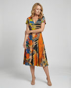 Freizeitkleid Damen Midikleid Tellerrock