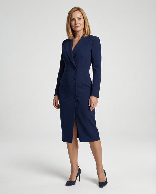 Doppelreihiges Blazerkleid Mit Bleistiftrock Damen