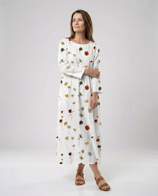 Damen Maxikleid floral mit Taschen
