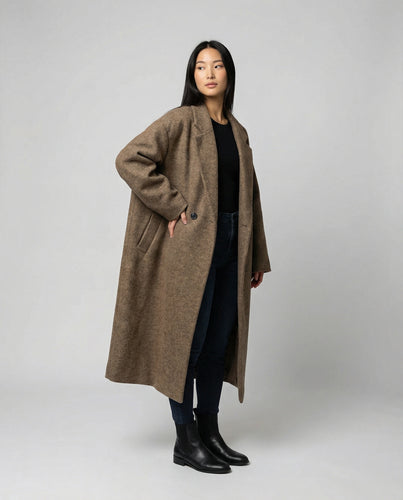 Damen Oversized Wollmantel R&B