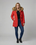 R&B | Slim-Fit Winterparka mit Kunstfellkapuze