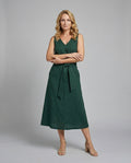 Damen Midikleid Sommer mit V-Ausschnitt