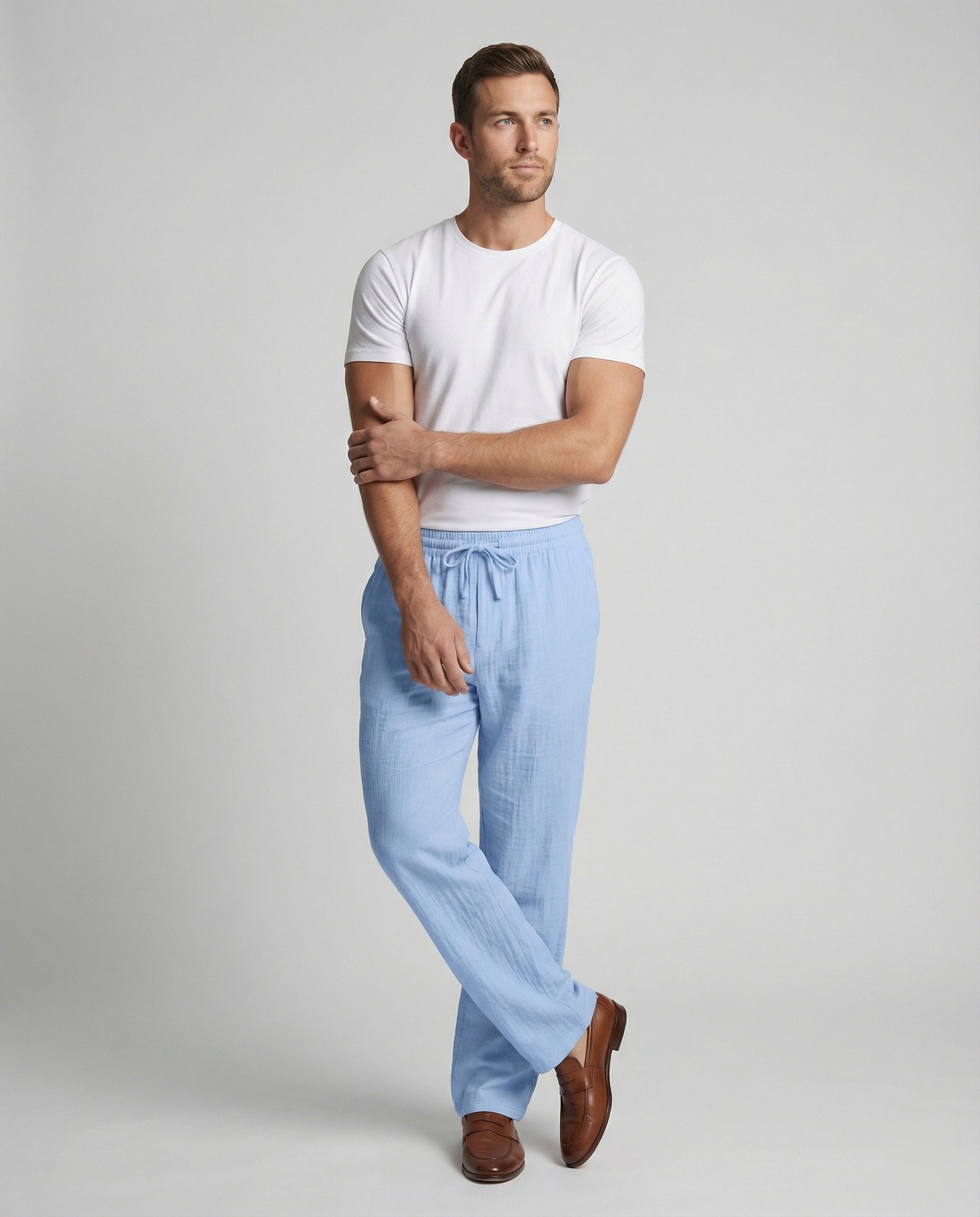 Herren lässige Leinenhose R&B