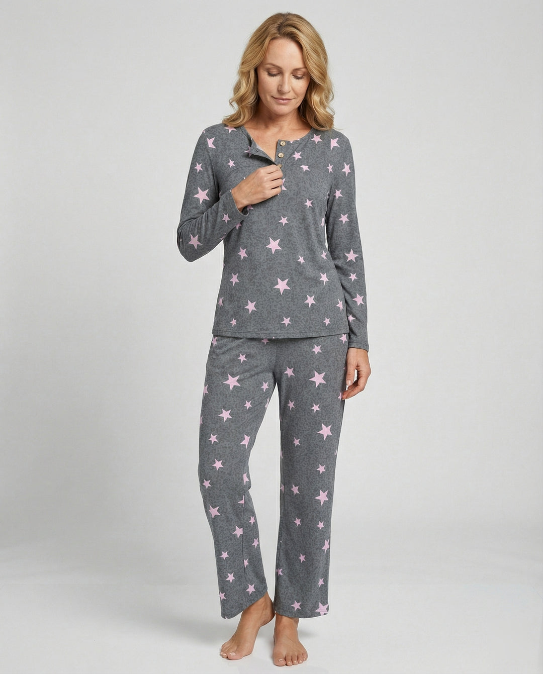 Damen Pyjama Set Damen Print
