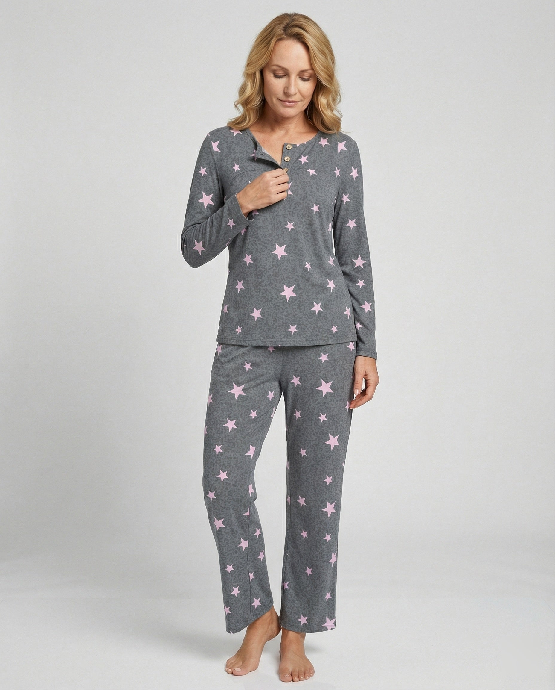 Damen Pyjama Set Damen Print