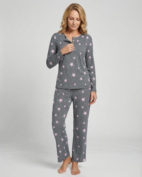 Damen Pyjama Set Damen Print