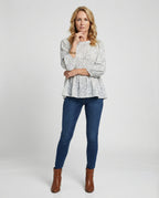 Damen Tunika Blumenprint leicht