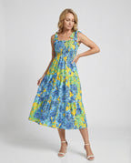 Damen Maxikleid Sommer mit Stufenrock