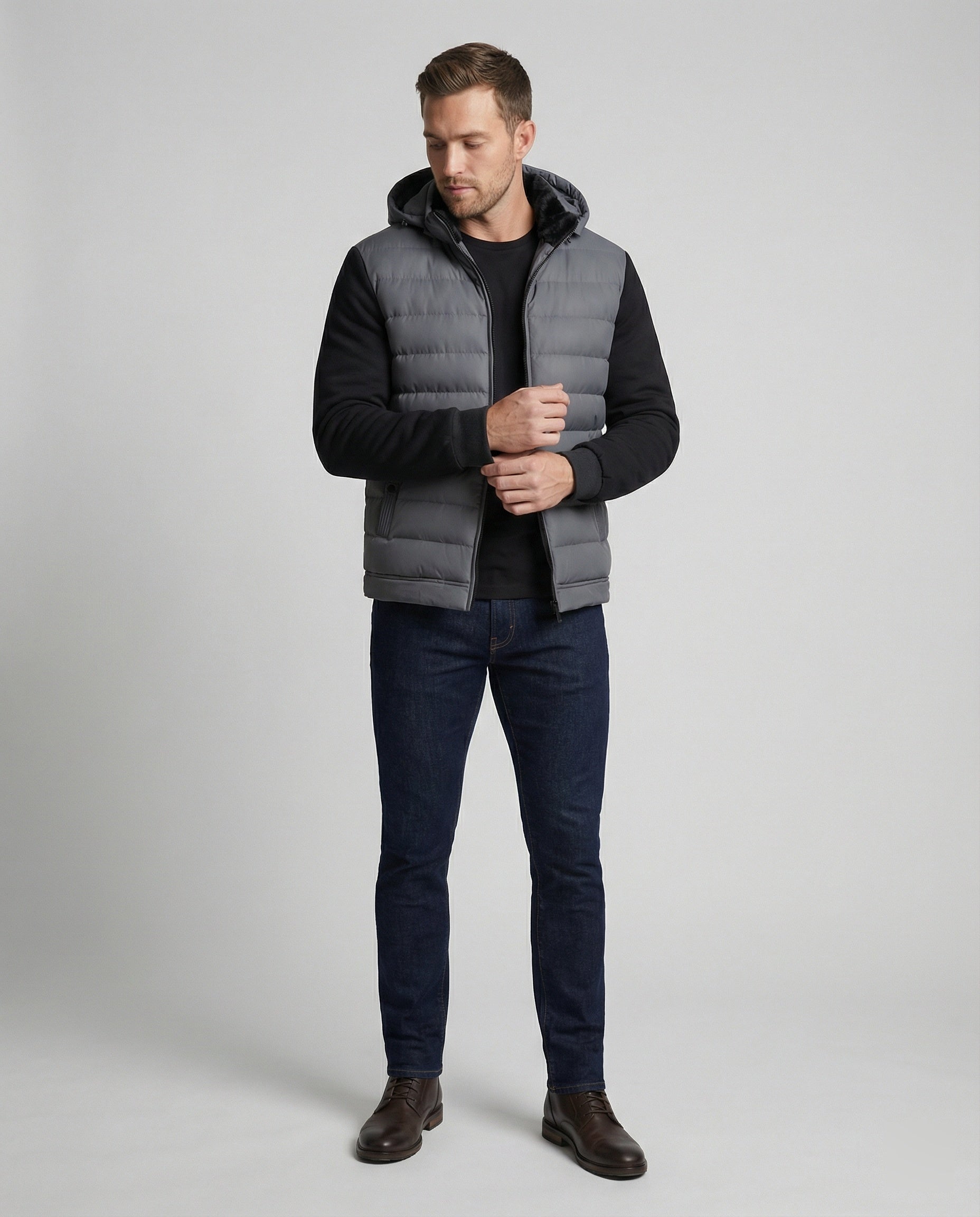 R&B | Wärme Kapuzen Herrenjacke